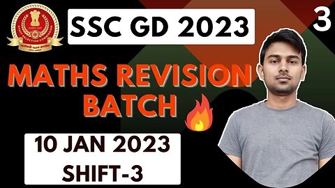 (10 Jan 23 Shift-3) SSC GD 2023 Maths Batch, PYQs important hain | MEWS Maths #ssc #sscgd #maths