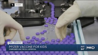 Pfizer vaccine up for approval in children in Europe