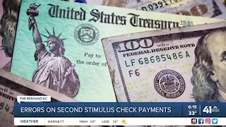 Errors in second stimulus check payments