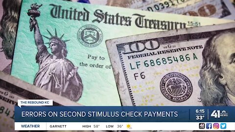 Errors in second stimulus check payments