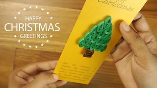Handmade Christmas Greeting Card: Paper Quilling DIY for Kids/Students