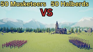 50 Musketeers Versus 50 Halberds || Totally Accurate Battle Simulator