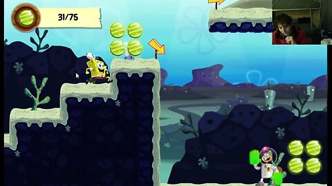 Nickelodeon SpongeBob SquarePants SpongeBob Run Stage 1-2 Walkthrough Gameplay With Live Commentary