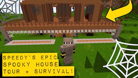 ⚡️Speedy’s epic spooky house tour + survival! 🎃~ Minecraft modded survival series