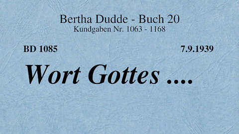 BD 1085 - WORT GOTTES ....