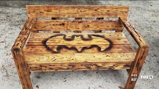 A handmade bench has gone missing from the gravesite of fallen FWC officer Julian Keen