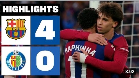 Barcelona vs Getafe 4-0 highlights and all goals