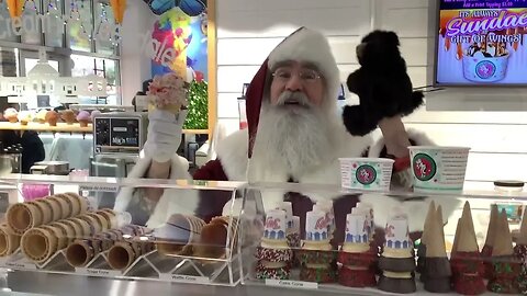 Santa loves Chocolate Shoppe ice cream at Gift of Wings