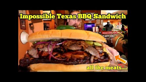 Impossible Texas BBQ Sandwich Challenge | Man V Food | The largest Sandwich Ever