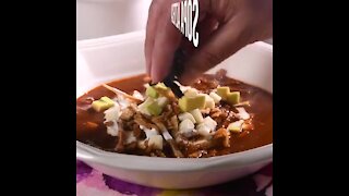 Aztec soup with Chile Pasilla