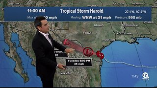 Tropical Storm Harold makes landfall in southern Texas