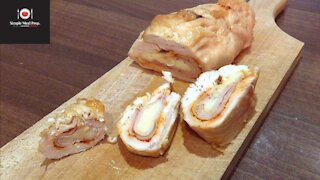 Stuffed chicken breast roasted in the oven, recipe for cooking very tasty chicken white meat