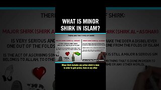What is MINOR SHIRK in ISLAM?