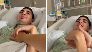 Emotional moment when sweet sister sings to brother in hospital