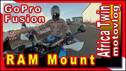 RAM Mount For GoPro Fusion | 2019 Honda Africa Twin | My 1st motovlog of 2021