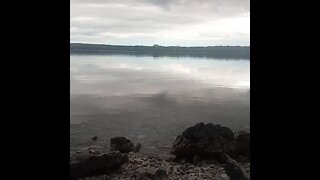 Taking in the lake at end of a few hour overland jog.