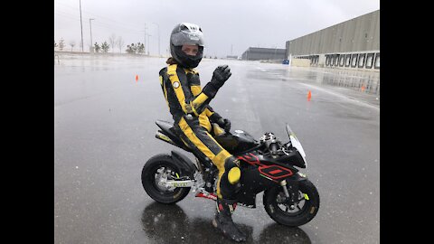 Training in the wet on my Ohvale GP0 160