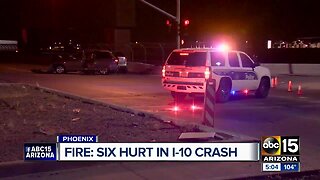 Six hurt in I-10 crash in Phoenix
