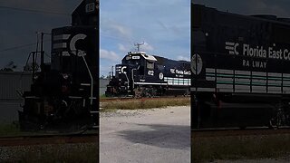 FEC-105 running light on the return trip north at South Daytona Oct. 8 2023 #railfanrob #fec105