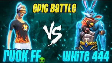White 444 vs rouk ff free fire costum gameplay 2 top global palyers