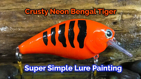 Crusty Neon Bengal Tiger - Lure Painting for Beginners - Airbrushing Fishing Baits with Stencils