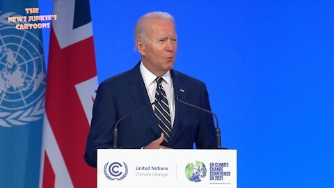 Biden struggles with reading his teleprompter and has to slow down to almost full stop at COP26.