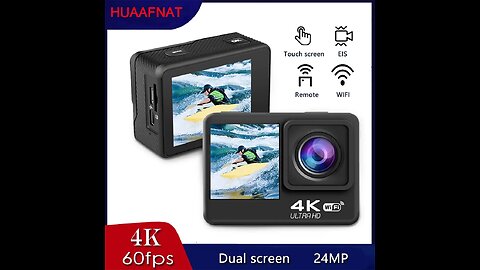 Action Camera 4K 60FPS 24MP 2.0 Touch LCD