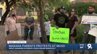 Parent group protests at Marana Unified School District