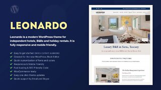 LEONARDO Hotel WordPress Theme for the Block Editor - Tutorial & Features