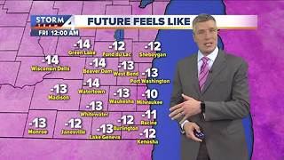 Partly cloudy and very cold Thursday night