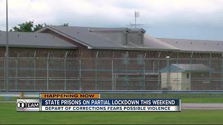 State prisons on partial lock down this weekend