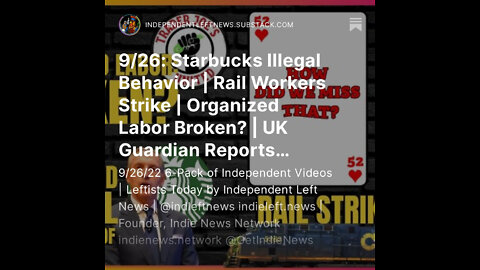 9/26: Starbucks Illegal Behavior | Rail Workers Strike | Toxic Lead in Chicago's Water