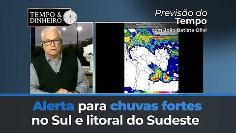 Alerta para chuvas fortes no Sul e litoral do Sudeste com formação de ciclone extra-tropical