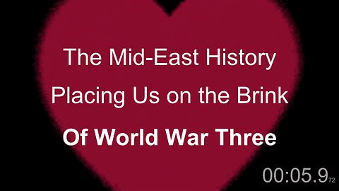 Mid East History Place us on the Brink of WWIII