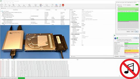DeepSpar USB Stabilizer & R-Studio: Imaging a Fujitsu 2.5" PATA HDD with Default Settings (No Music)