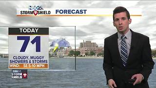 Cloudy, wet and cool Monday