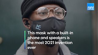 This mask with a built-in phone and speakers is the most 2021 invention ever