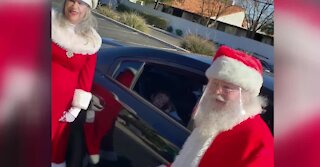 Santa has drive-thru 'breakfast' with special needs kids