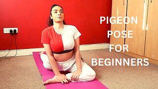 How to do a pigeon pose to release tight hamstring muscles for beginners. Follow along stretching