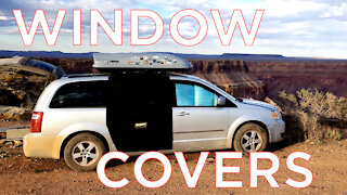 Dodge Caravan Camper Van : New Window Cover and Screen Idea : Bonus Storage Ideas