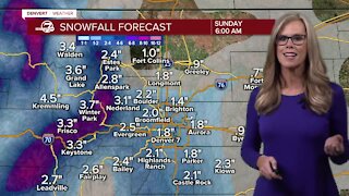 Snow tonight in Denver, warmer to start the week