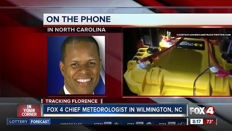 Fox 4 Chief Meteorologist Derek Beasley reports from North Carolina during Hurricane Florence - 8am report