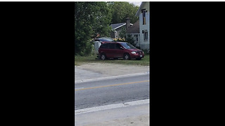 Crafty Neighbor Turns Minivan Into A Lawn Mower