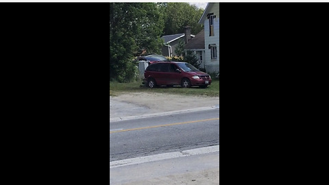 Crafty Neighbor Turns Minivan Into A Lawn Mower