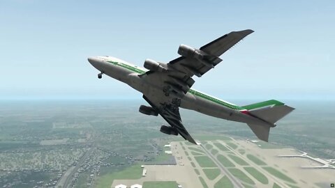 yt1s com B747 Pilot Almost Flipped Aircraft Over After Bad Emergency Landing XP11