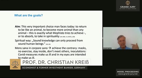 Prof. Dr Christian Kreib, Former Economist & Banker Gives Testimony To Grand Jury - Day 5 - Feb 20th 2022