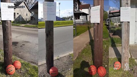 He's giving positivity – and basketballs – to a neighborhood