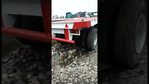 Tail of a Trailer Truck with an Old Scania P380 Head