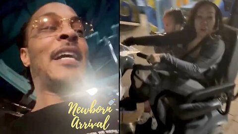 T.I. Teases Wife Tiny For Using Scooter To Ride Heiress Around Amusement Park! 😂