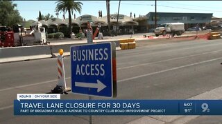 Road work closes stretch of Broadway